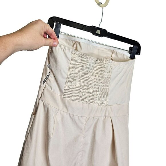 Justify Womens Cargo Jumpsuit With Shirred Smocked Back & Pockets Stone Cream - Picture 5 of 16